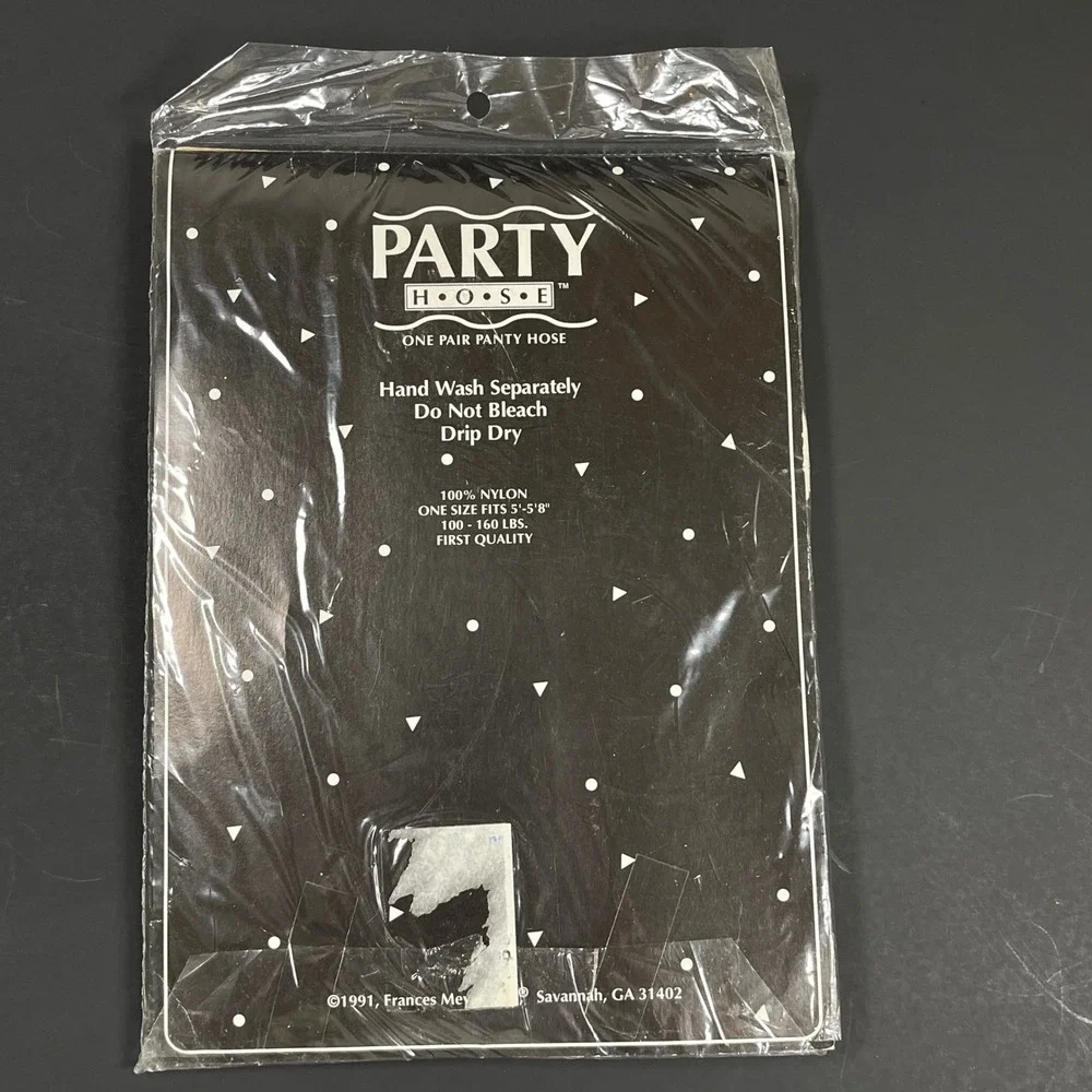Frances Meyer Party Hose Birthday Girl Womens OS White Confetti Vintage Tights